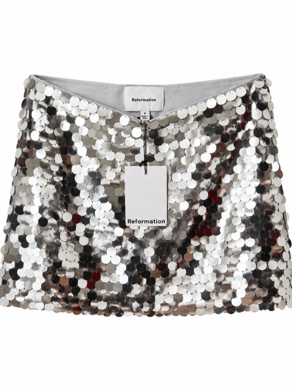 NWT Reformation Carla Low Waist Skirt Mercury (Size US 4) - Picture 3 of 5